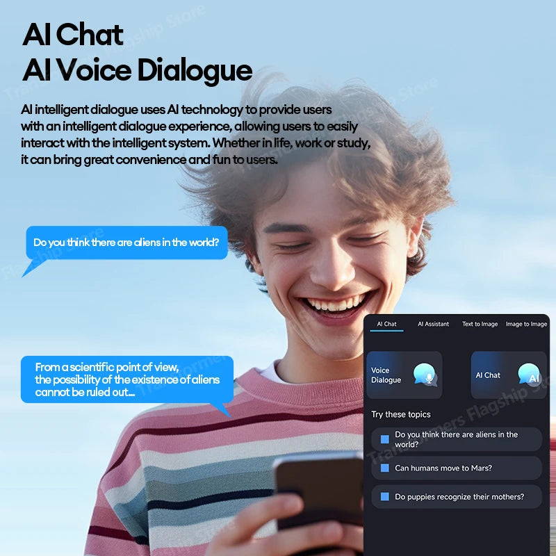 AI Earphones TRANSFORMERS TF-T51 Translation Wireless Headphones Low