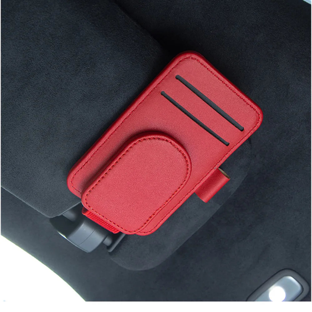 Creative Car Interior Leather Car Glasses Clip Multifunctional