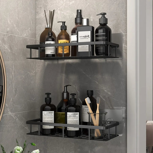 Bathroom Storage Rack No Drill Shelves Wall Mount Corner Shelf Shower