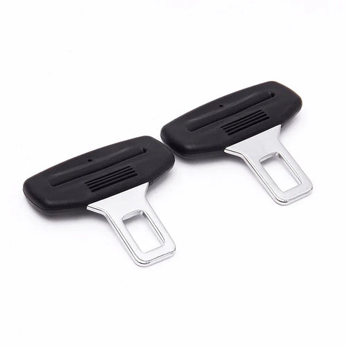 2pcs Car Safety Belt Lock Universal Adjustable Black Straight Lock