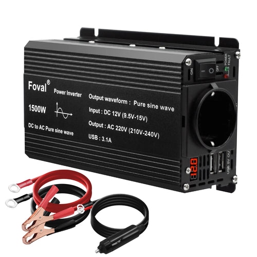 Pure Sine Wave 1000W 1500W 2200W 2600W DC 12V To AC 220V Car Power