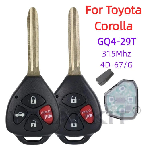 GQ4-29T Entry Remote Fob Car Key 315Mhz For Toyota Corolla Venza 2010