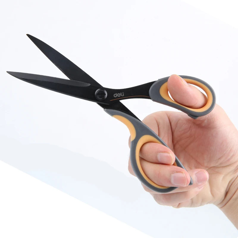Deli-Stainless Steel Anti-Stick Scissors, Alloy Stationery, School