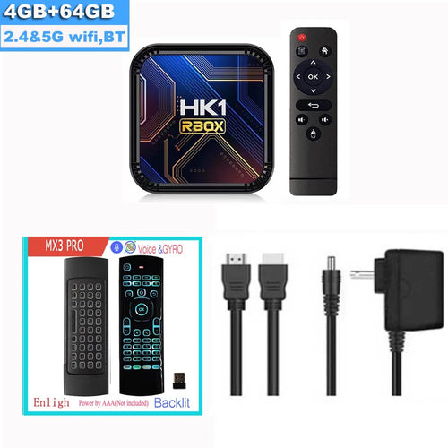 HK1 RBOX K8S Android 13 TV BOX RK3528 64GB 32GB 16GB 2.4G 5G WIFI BT