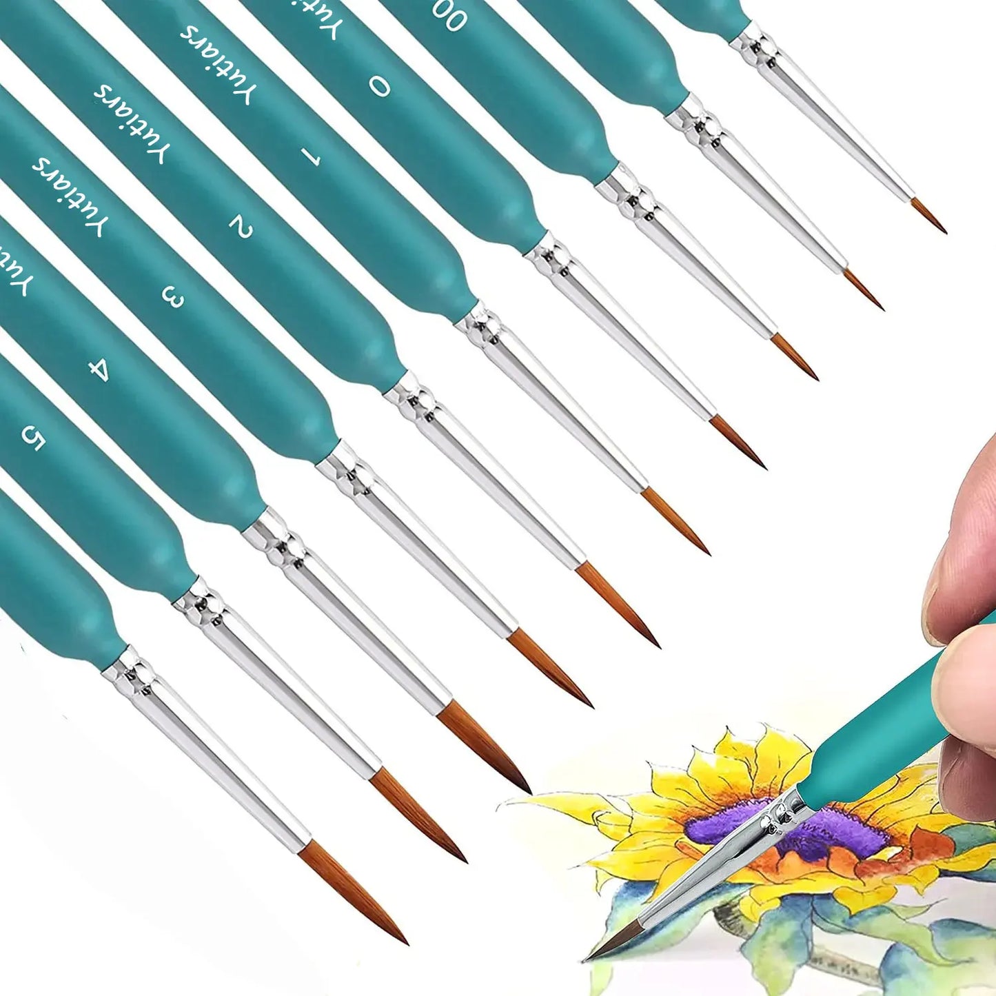 10pcs Miniature Paint Brushes, Detail Fine Tip Paint Brushes Set With