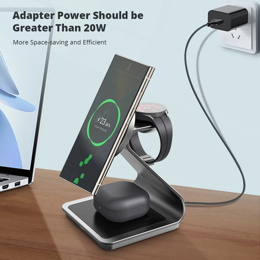 Bonola Magnetic 3 in 1 Wireless Charger Station for Samsung S24