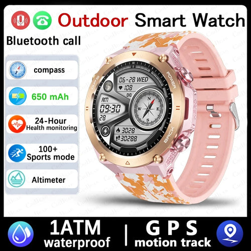 For Huawei Xiaomi GPS Outdoor Military Smart Watch Men 5ATM Waterproof