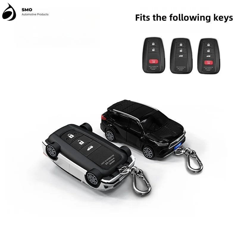 For Toyota Highlander Key Cover With Light Car Key Fob Car Model Key