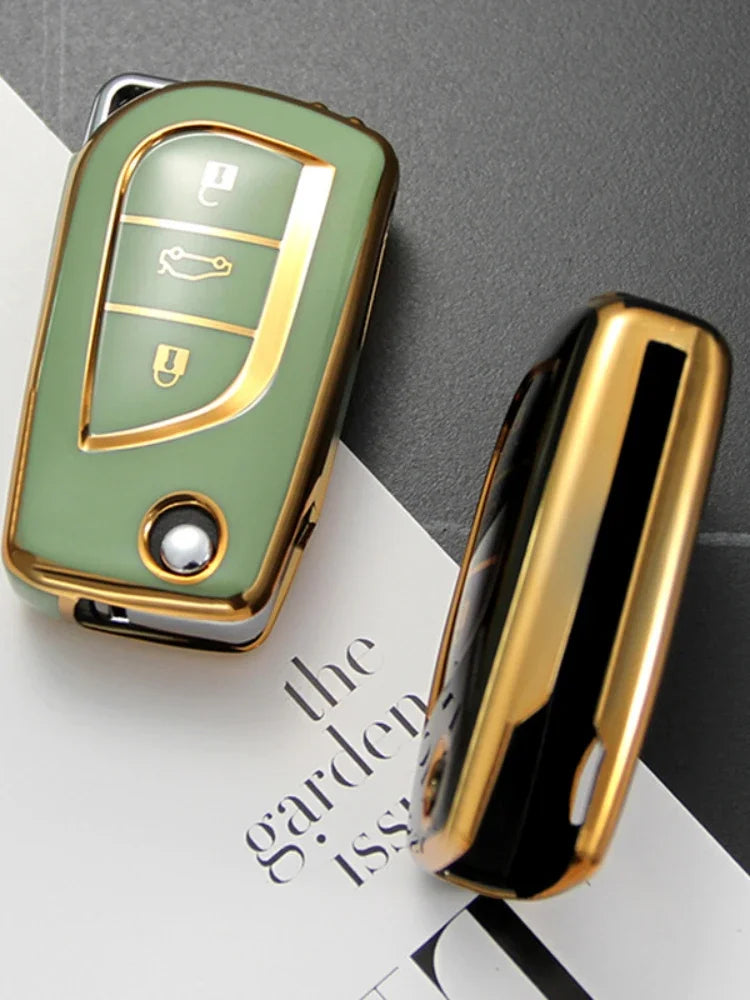 Flip Key Tpu Car Key Case Cover for Toyota Rav4 LE Auris Reiz Avensis