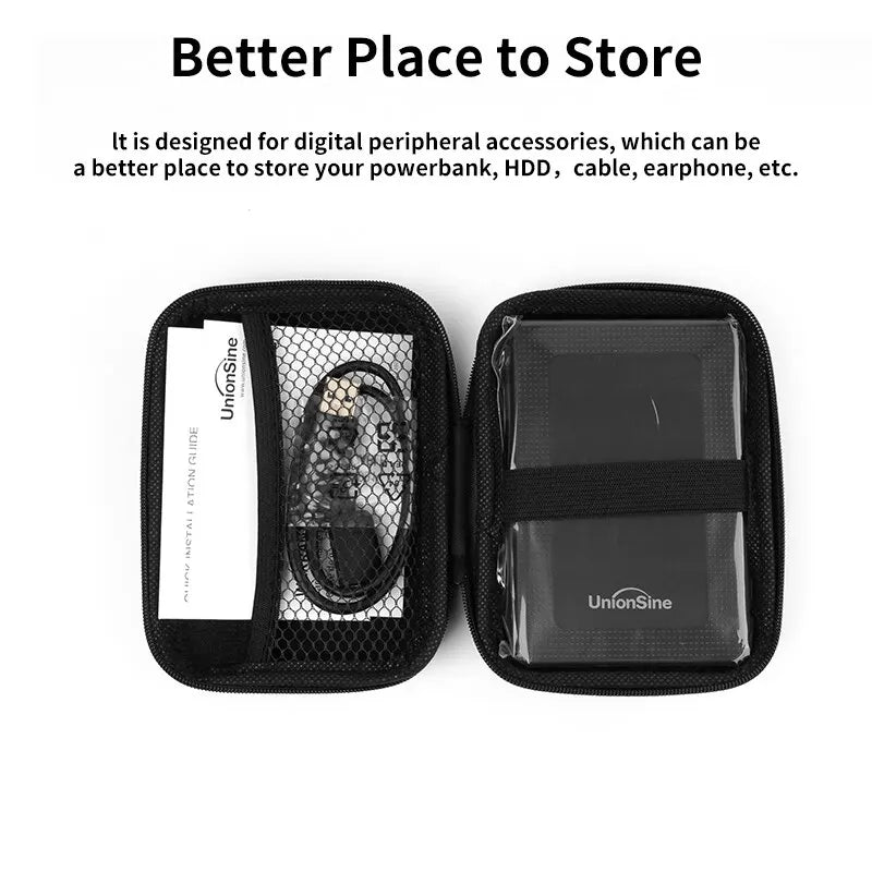 UnionSine Hard Disk Case Portable HDD Protection Bag for External 2.5