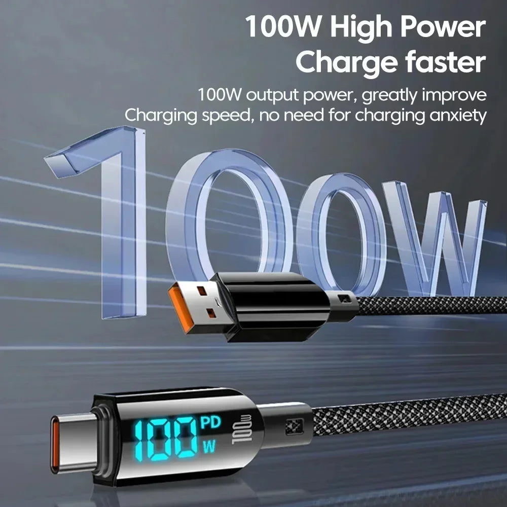 LED Digital Display 100W Super Fast Charging USB Type C Mobile Phone