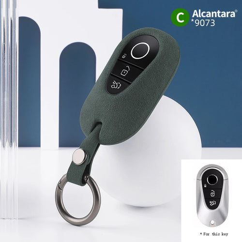 Alcantara Car Key Case Cover Holder Key Shell Buckle For 2023 Mercedes