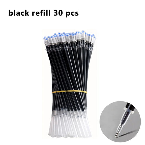 Gel pens Set Black Blue Red Refill Gel Pen Bullet Tip 0.5mm School &