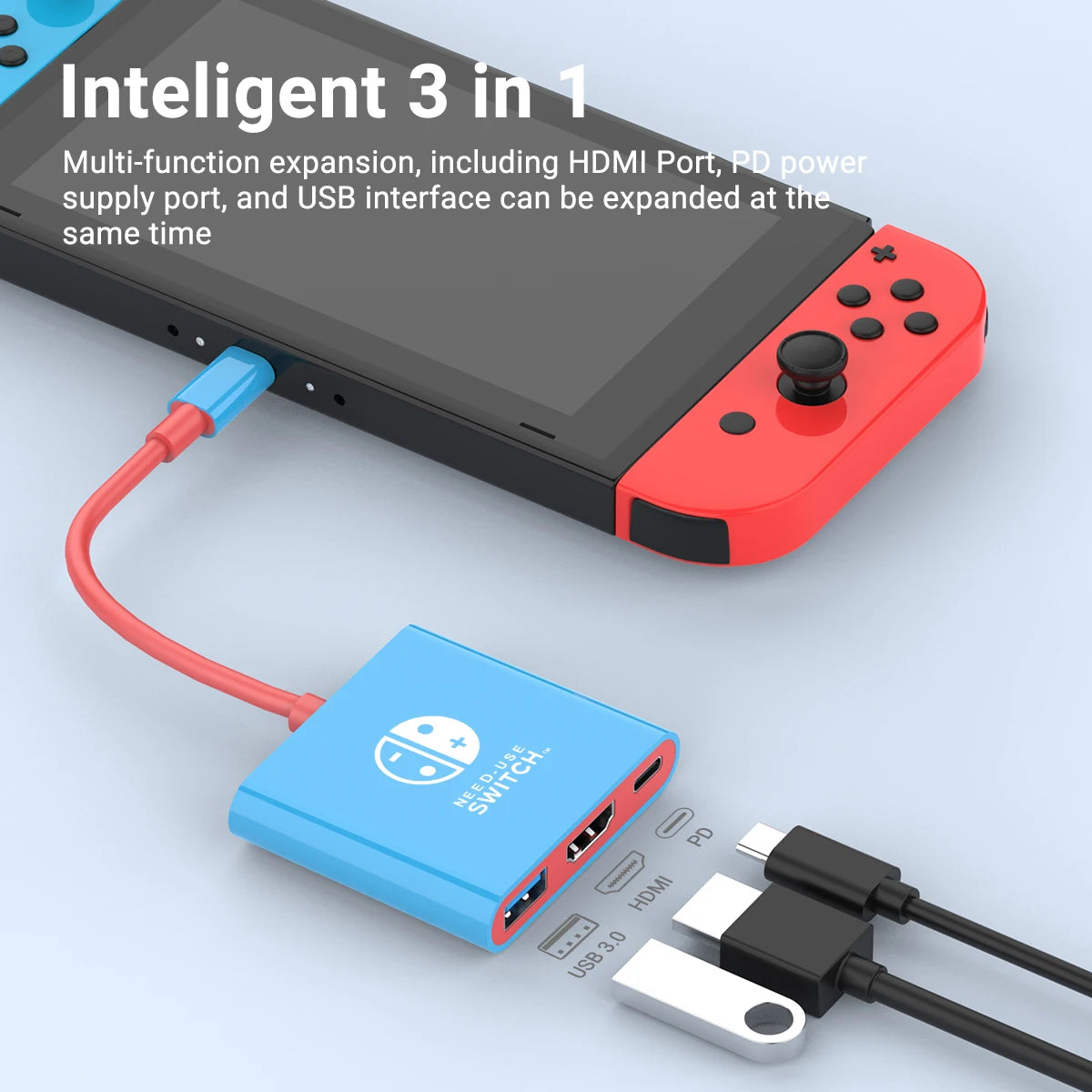 Portable Nintendo Switch Docking Station TYPE-C Hub with HDMI and USB