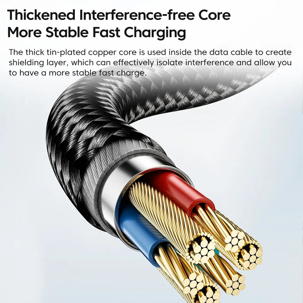 Toocki 2PCS 3A USB Type C Cable For Realme Xiaomi Samsung Fast