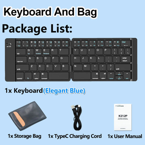 Mini Foldable Wireless Keyboard Ultra Slim Portable Bluetooth Keyboard