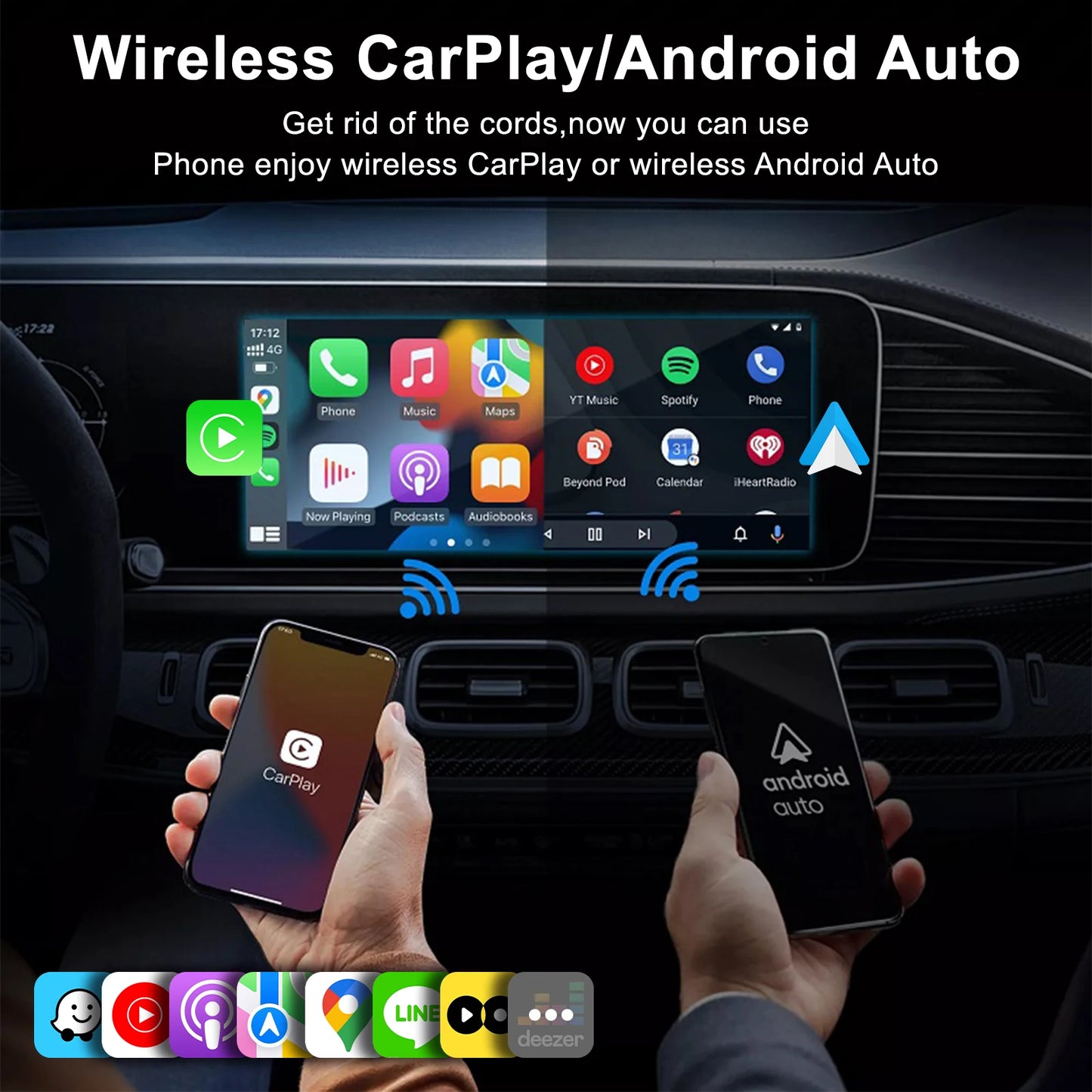 iHeylinkit 2024 NEW Wireless CarPlay Android Auto Wireless Adapter