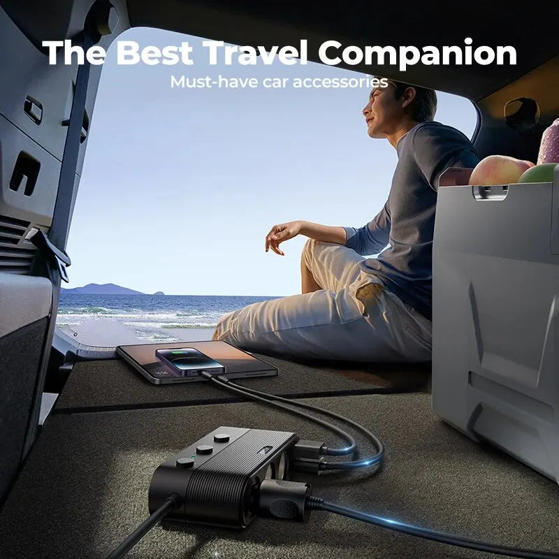 Joyroom 139W 7 in 1 Car Charger Adapter Fast PD QC3.0 Socket Cigarette