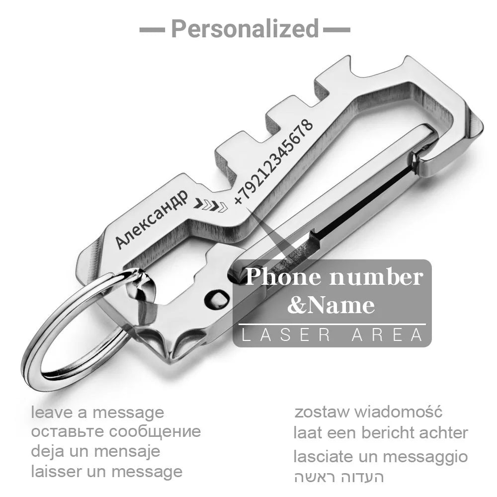 Stainless Steel Keychains Personalized Custom Lettering Keyrings