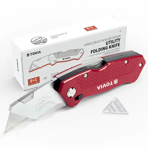 T TOVIA Folding Knife Replaceable Utility Knife for Cable Cartons
