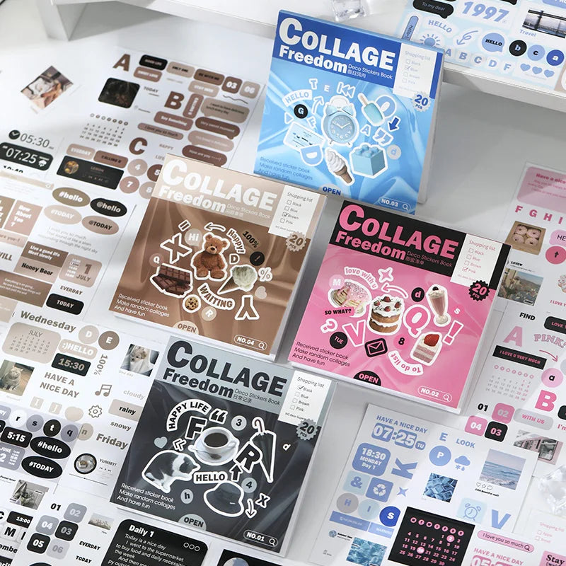 20 pcs INS Aesthetic Landscape Sticker Book DIY Journal Decoration Art