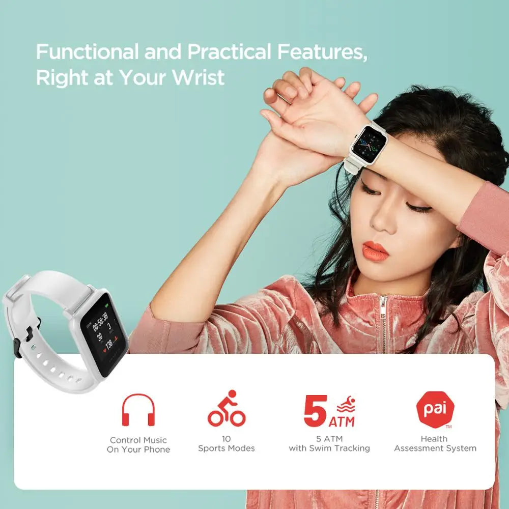 Amazfit SmartWatch Bip S GPS GLONASS 31g Feather-Light Body Bluetooth