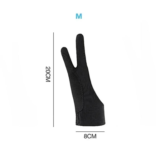 S/M/L Two-Finger Drawing Gloves Anti-touch Anti-fouling for Tablet