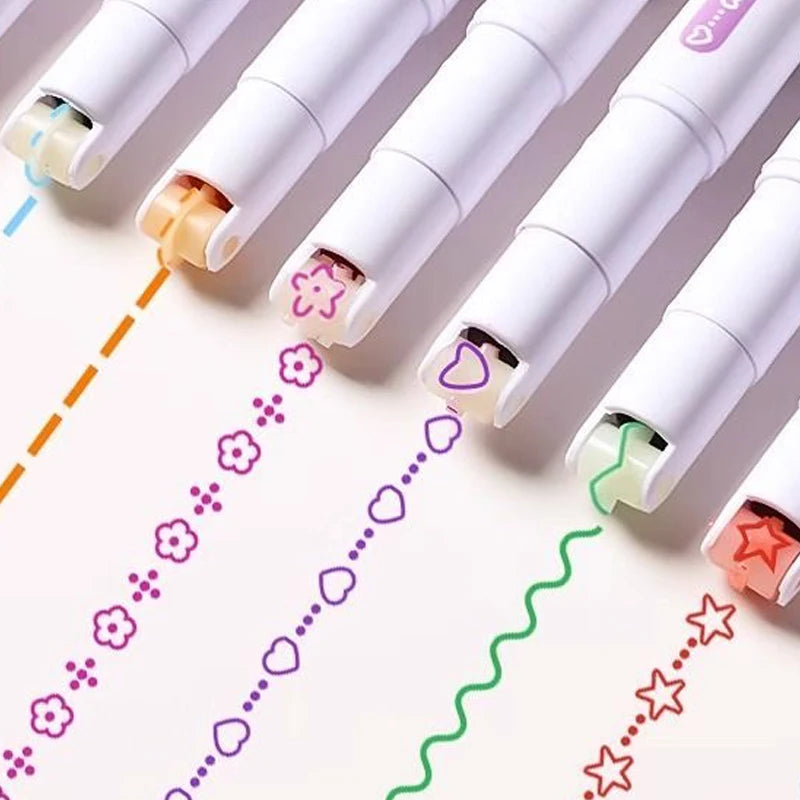 Lace outline pen, curved line pen, fluorescent highlighter, roller
