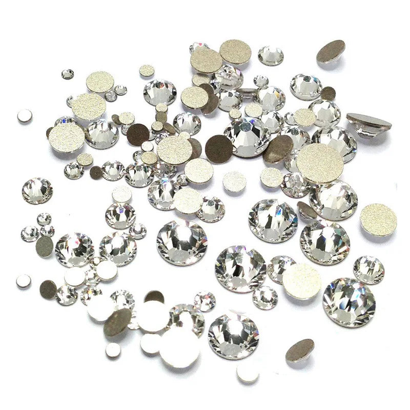 2880PCS SS3-SS20 Multi-colors Mix Size Nail Art Rhinestones Flatback