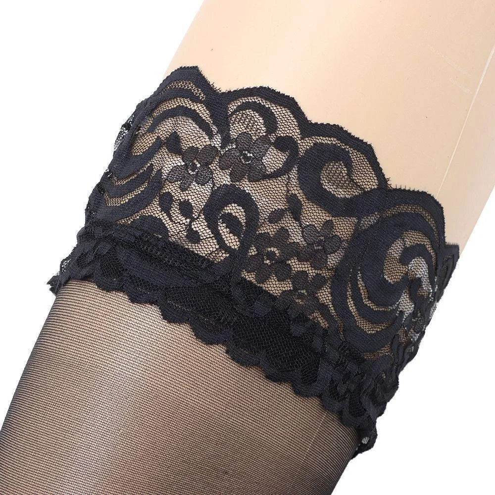 2Pcs Fishnet Stockings Women Summer Flower Transparent Silk Stocking