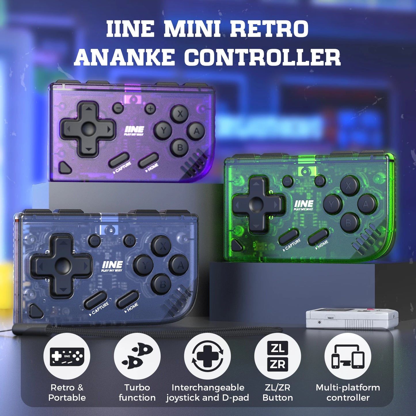 IINE Mini Retro Ananke Controller/ Turbo function & Interchangeable