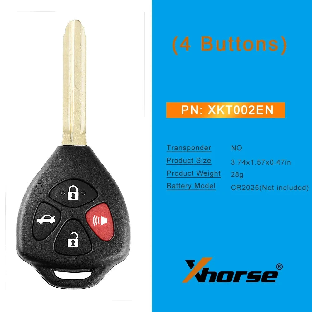 3PCS Xhorse XK Series Wire Universal Remote Key XKTO02EN XKTO03EN