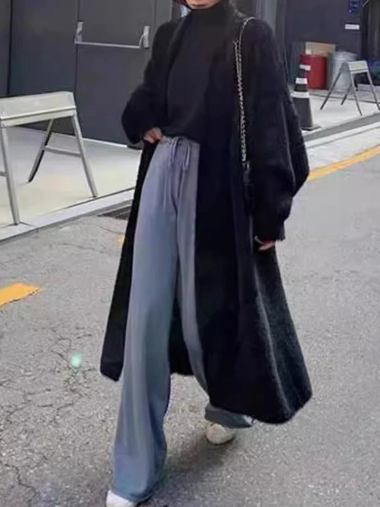 Autumn/Winter Lazy Style Warm Knee Length Thickened Women Cardigan