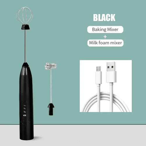2 in 1 USB Rechargeable Electric Egg Beater Mini Blender Whiskey