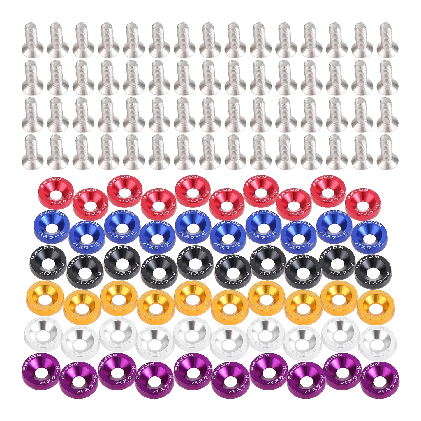 M6 Anodized Aluminum Fender Screw Washers Bolts for Automobile Fender