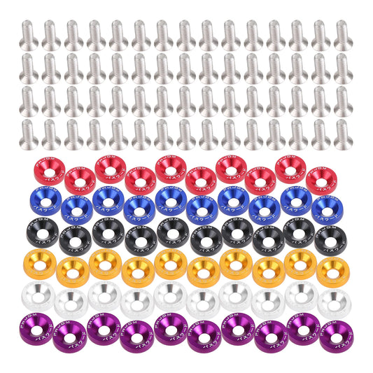 M6 Anodized Aluminum Fender Screw Washers Bolts for Automobile Fender