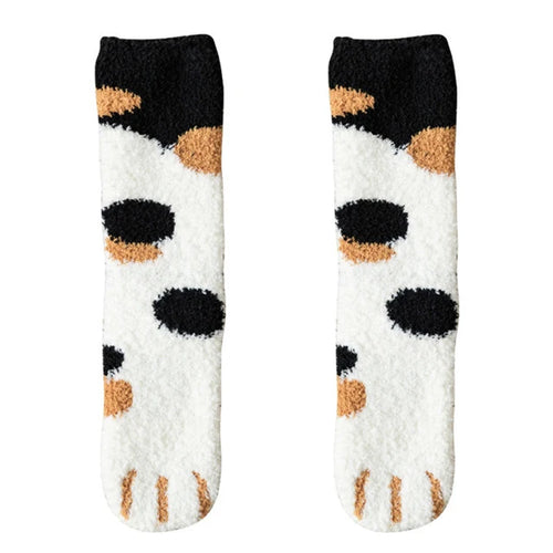 Plush Winter Funny Cute Style Animal Cat Paw Cartoon Pattern Women