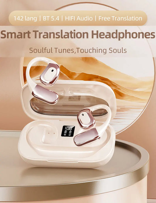 Earbuds Intelligent Translator Device Online 142 Languages Real Time