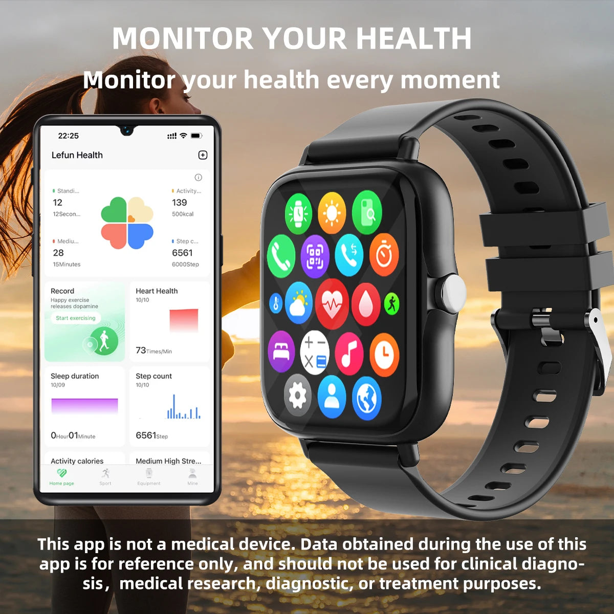Waterproof Smart Watch with Heart Rate Answer Call Sleep Monitoring