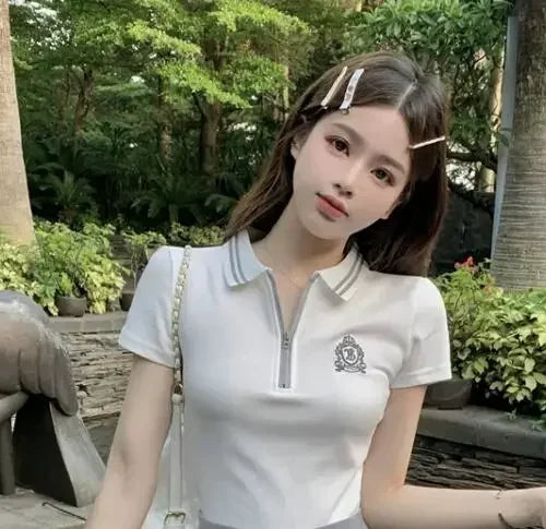 Fashion Tennis Wear Outfits Women 2 Piece Dress Sets Short Sleeve