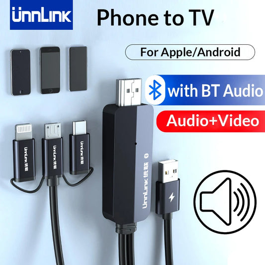 Unnlink Phone to TV Converter Cable Mirror Cast HDMI Cable Lightning