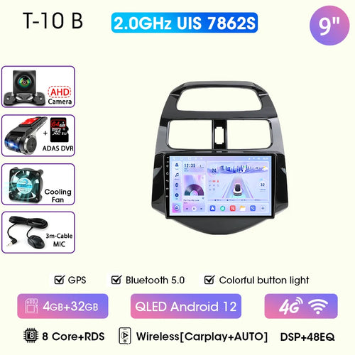 JMCQ 9" Car Stereo Radio For Chevrolet Spark Beat Matiz Creative 2010