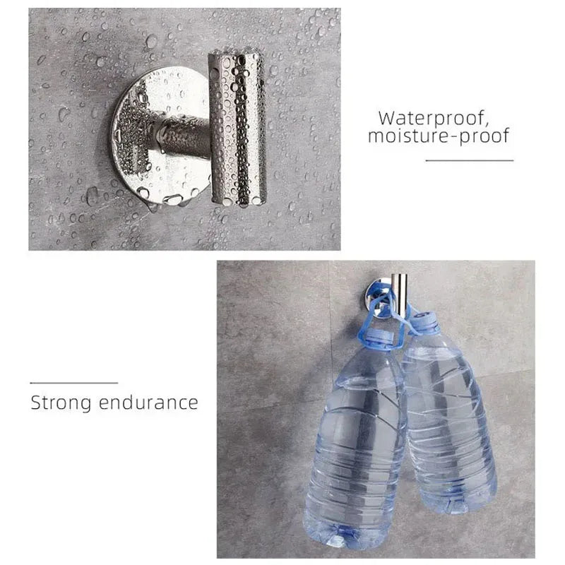 Stainless Steel Robe Hook Adhesive Wall Hook Towel Hook for Bathroom