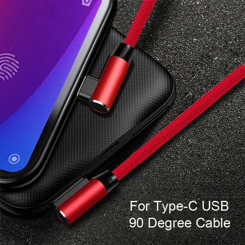 Micro USB Cable for Android Devices L-shape 1M 2M Charging Cord 90