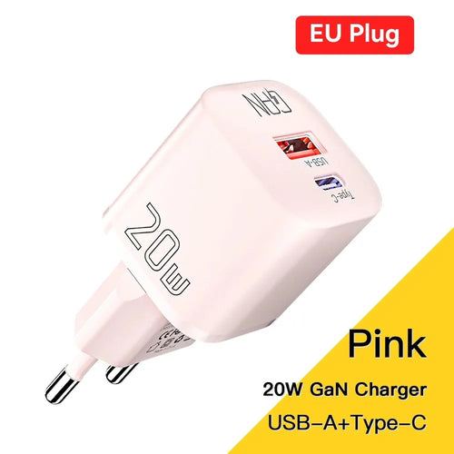 Essager 20W GaN USB Type C Charger PD Fast Charge Phone QC 3.0 Quick