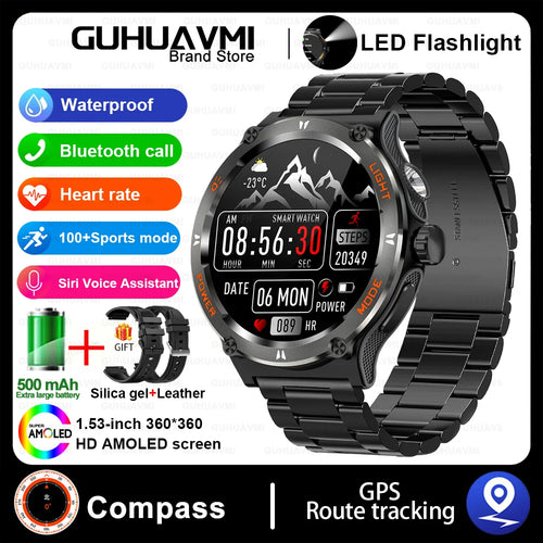 2024 New 1.53-inch outdoor Men Smart Watch 3ATM Waterproof 500Mah B