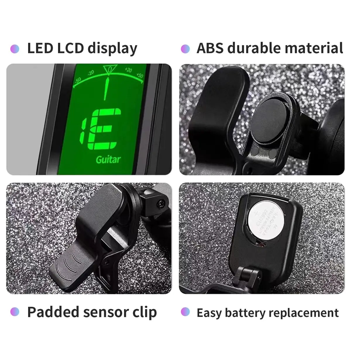 Guitar Tuner For All Instruments Clip on Electronic Tuner for Guitar
