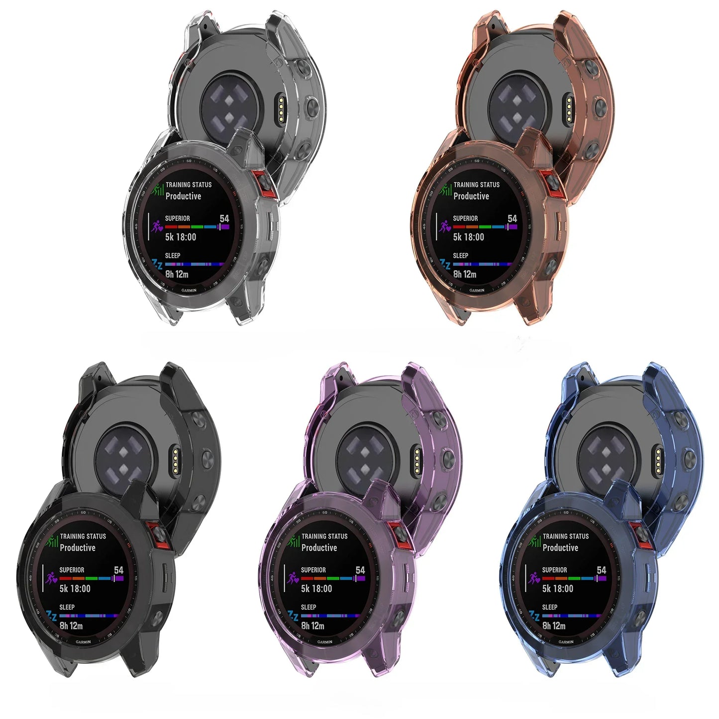 Transparent TPU Case for Garmin Fenix 6 6S 6X Pro 7 7S 7X Pro 5 5S 5X