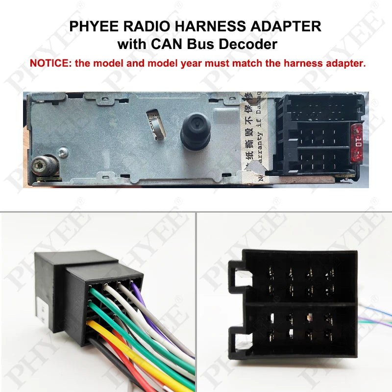 Radio Wiring Harness CAN Bus Decoder 16Pin Plug to ISO Connector Car