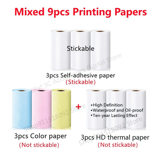 Meow Mini Label Printer Thermal Portable Printers Stickers Paper